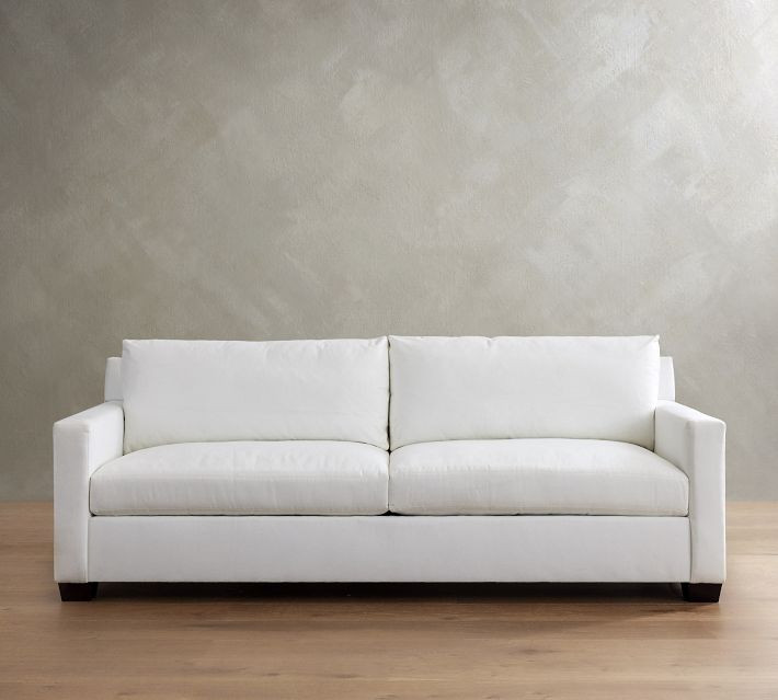York Square Arm Upholstered Grand Sofa 3-Seater, High Performance Contract Grade Cushions, Performance Twill Warm White | Pottery Barn (US)