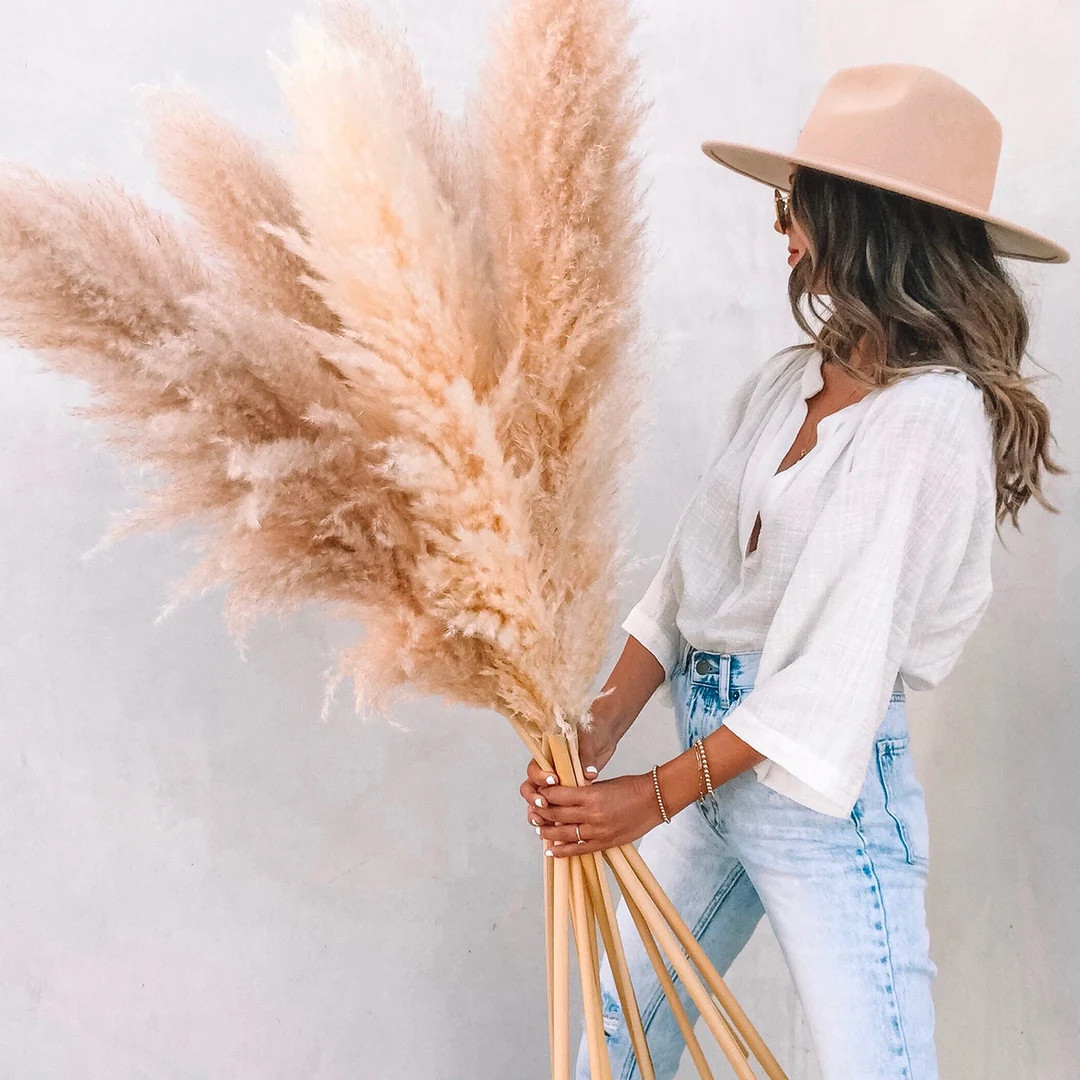 Extra Large Pampas Grass - 3CT | Natural Color | Dried Flower Arrangement For Home + Boho Wedding... | Etsy (US)