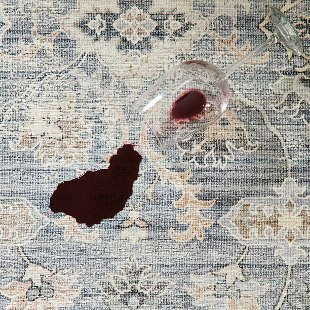 Better Homes & Gardens Washable Persian Area Rug, Blue, 5'x7' - Walmart.com | Walmart (US)