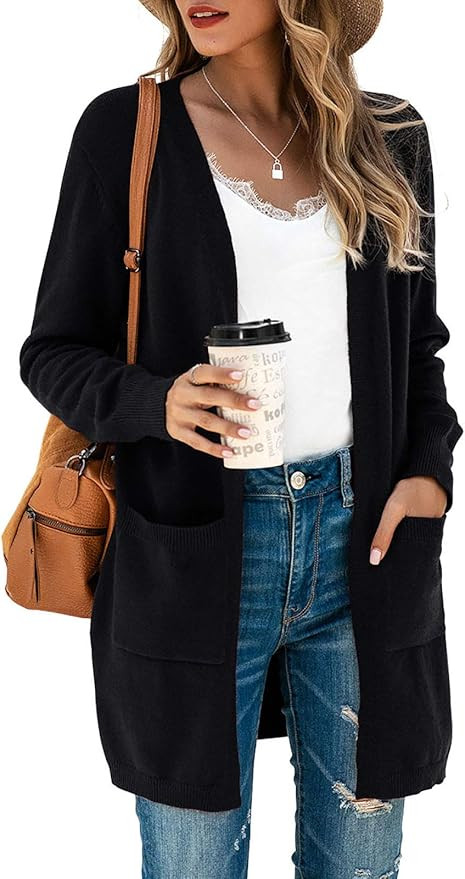 TASAMO Womens Color Block Striped Draped Kimono Cardigan Long Sleeve Open Front Casual Knit Sweat... | Amazon (US)