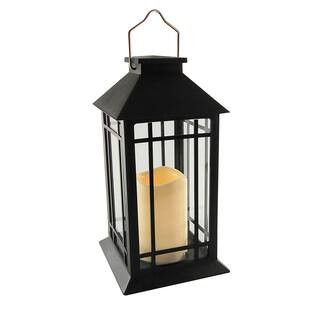 5.5 in. x 11 in. Solar Black Design Lantern | The Home Depot