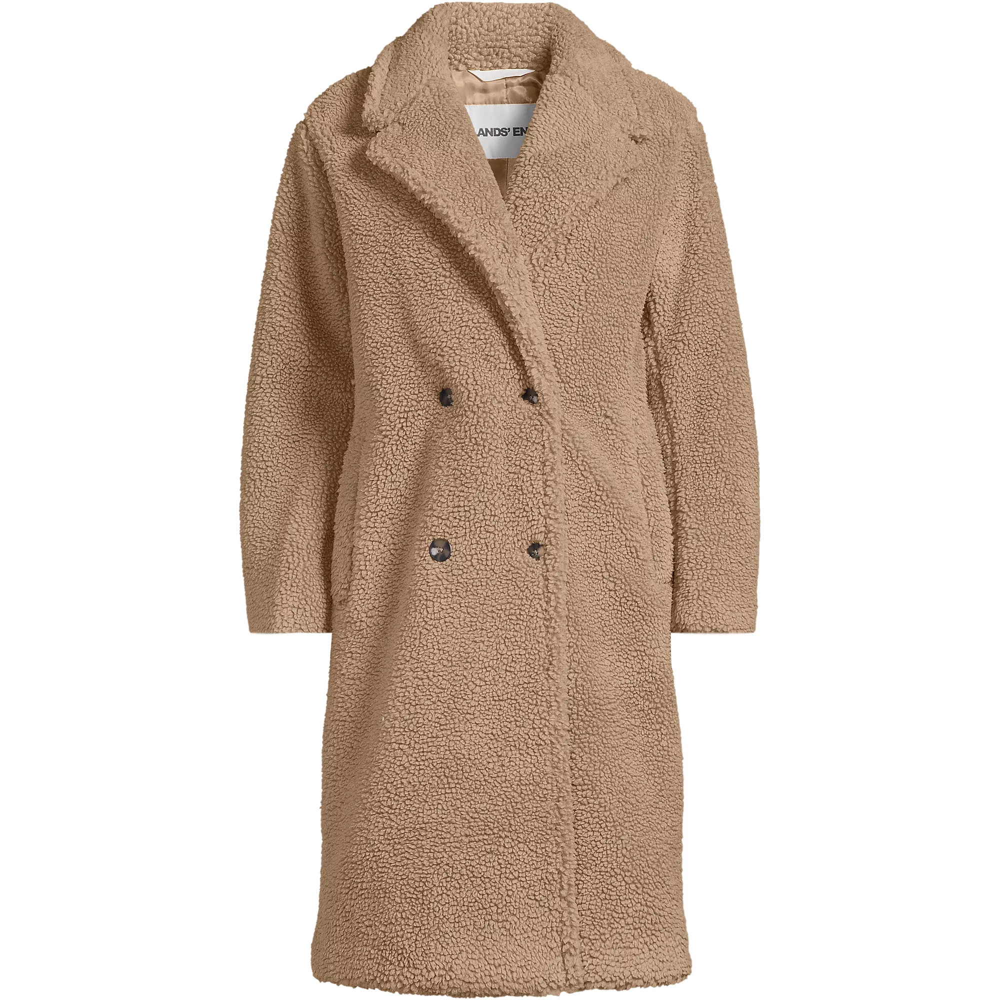 Women's Plus Size Double Breasted Sherpa Fleece Coat | Lands' End (US)