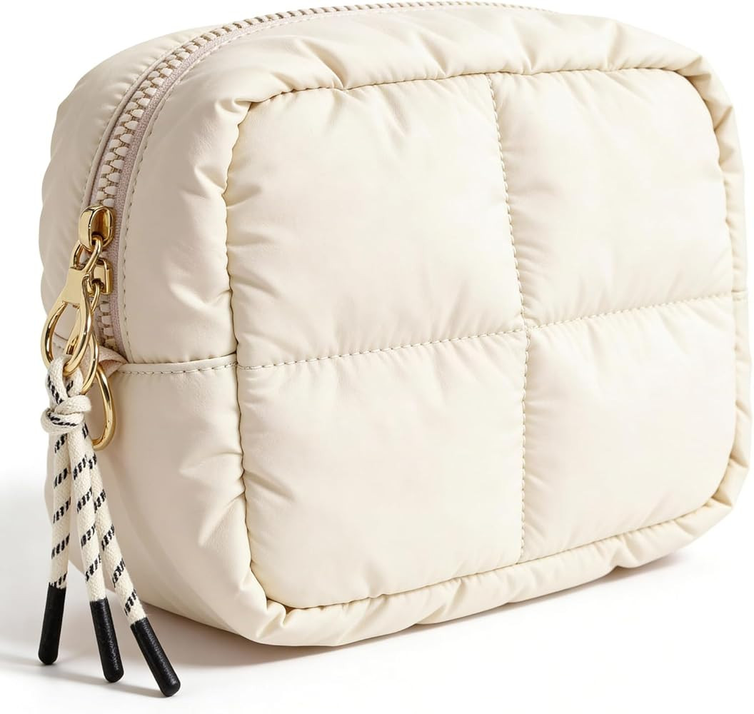 LETGO Puffy Makeup Bag for Travel Women Girl, Quilted Makeup Bag Cosmetic Bag, Puffer Make Up Org... | Amazon (US)