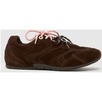 schuh Mindy Suede Lace Up Trainers in Brown | Schuh