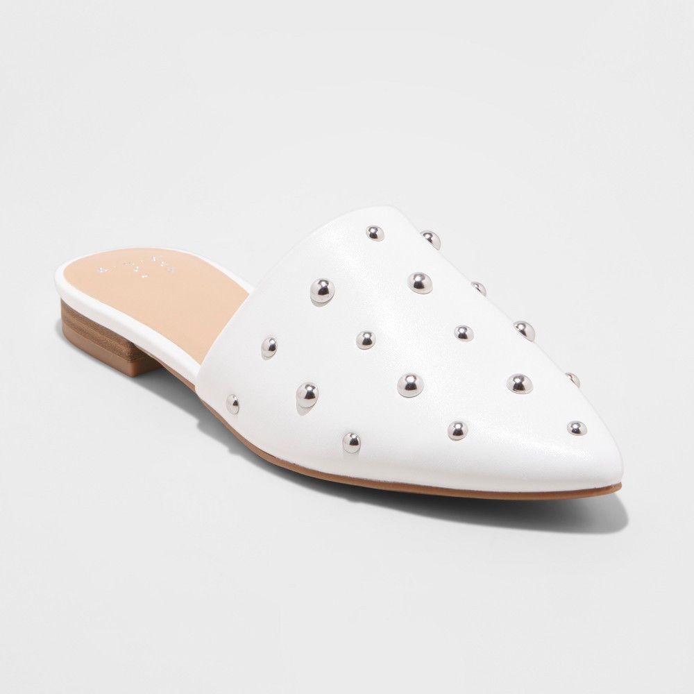 Women's Kari Studded Mules - A New Day White 6.5 | Target
