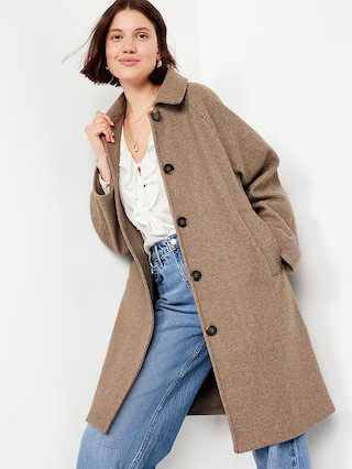 Relaxed Button-Front Mac Coat | Old Navy (US)
