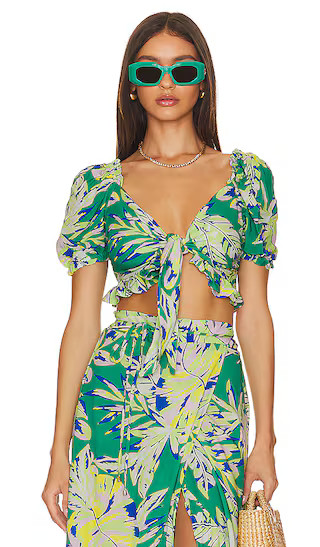 Allie Crop Top in Green | Revolve Clothing (Global)