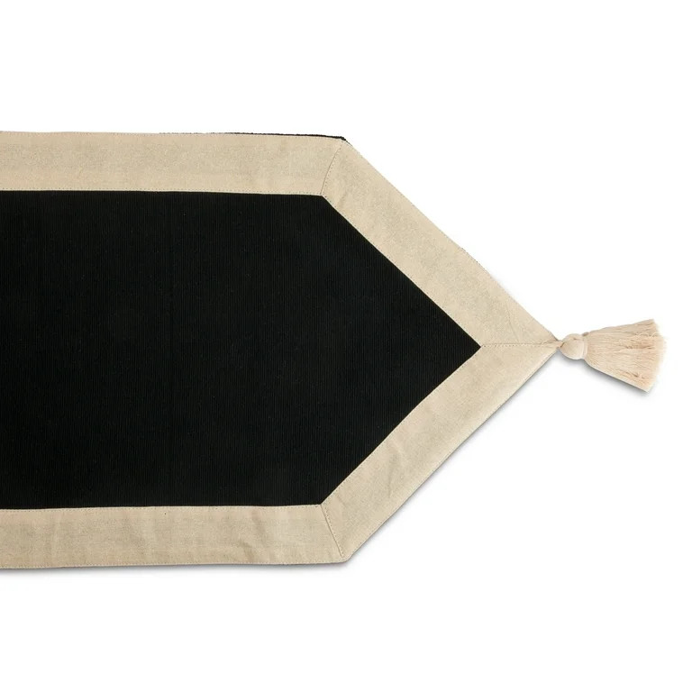 Thyme & Table Handmade Table Runner, Black with Gold Border, 14 x 72" - Walmart.com | Walmart (US)