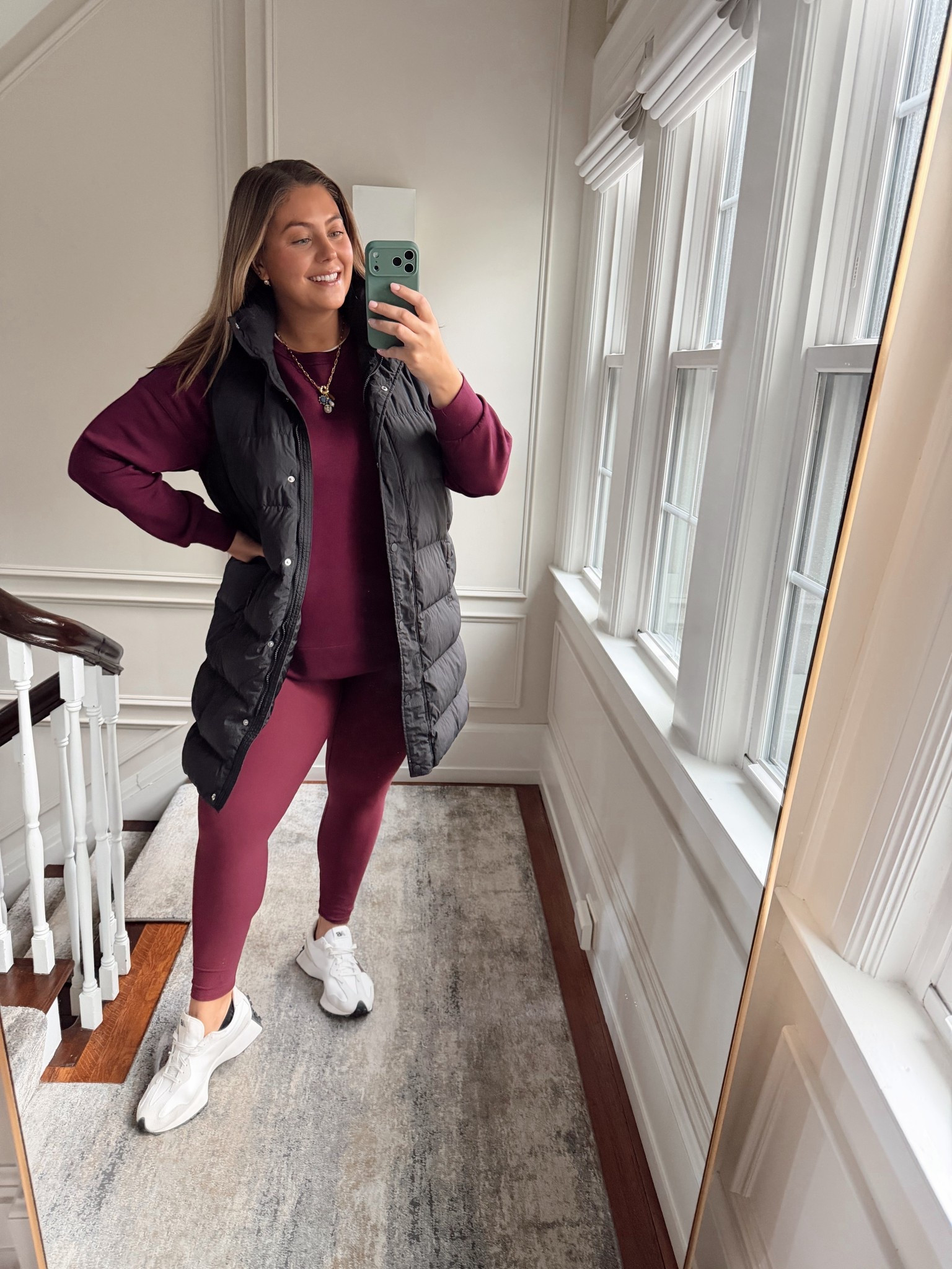 Most loved of the week - long puffer vest - fall outfit - wearing size XL in vest, size 1X in  top & leggings. Use CARALYN15 at Spanx. 

#LTKSeasonal #LTKActive #LTKPlusSize