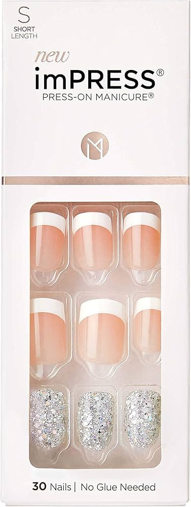 KISS imPRESS Press-On Manicure, Nail Kit, PureFit Technology, Short Press-On Nails, 'Time Slip', ... | Amazon (US)