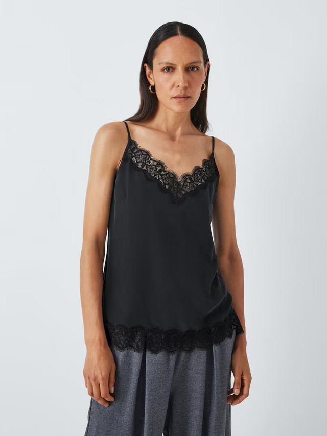 John Lewis Pure Silk Lace Trim Cami Top | John Lewis (UK)