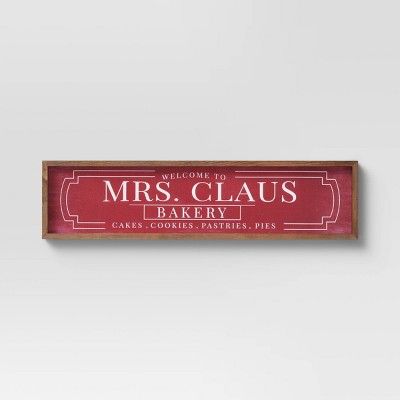 28" x 7" Mrs. Claus Wall Sign Panels Red - Threshold™ | Target