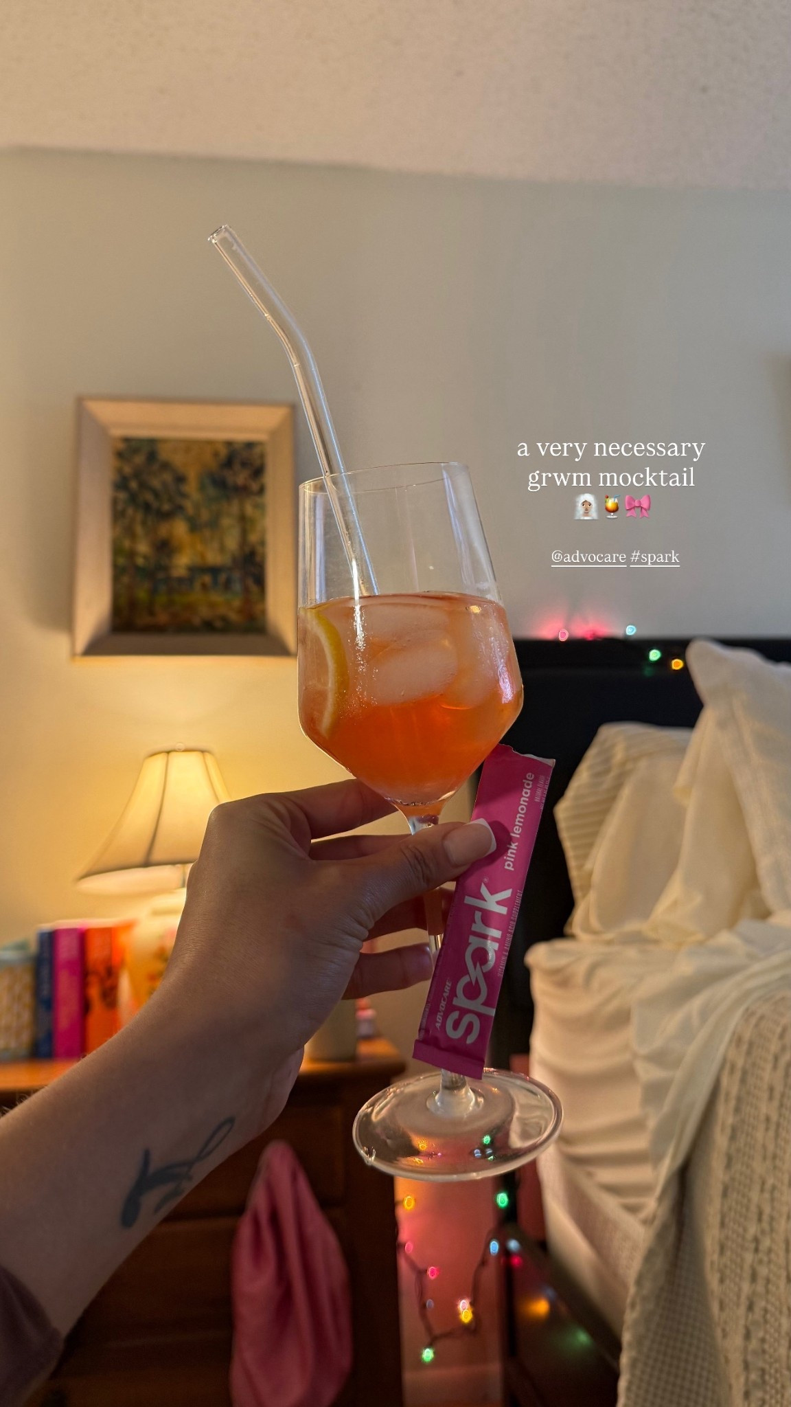 my grwm mocktail 🧖🏽‍♀️🍹🎀 loveee this pink lemonade flavor - I’ll be sure to link my other favorites! @advocare #spark #ad 

#LTKgrwm #LTKselfcare #LTKdayinmylife
