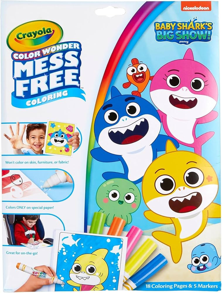 Crayola Baby Shark Color Wonder Pages, Mess Free Coloring for Toddlers, Coloring Activity, Travel... | Amazon (US)