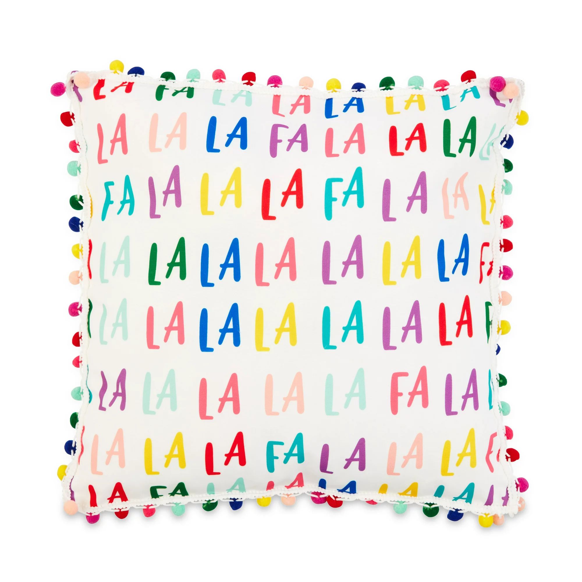 Holiday Time Fa La La 16" Decorative Throw Pillow | Walmart (US)