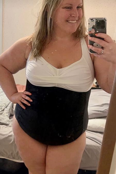This plus size one piece swimsuit is so cute! This Amazon swimsuit offers tummy control too!

#LTKunder50 #LTKcurves #LTKswim