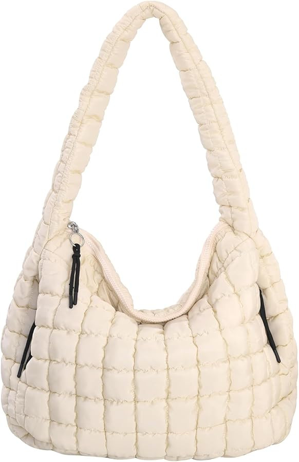 Puffer Tote Bag for Women Large Quilted Carryall Bag Soft Puffy Crossbody Lightweight Shoulder Ha... | Amazon (US)