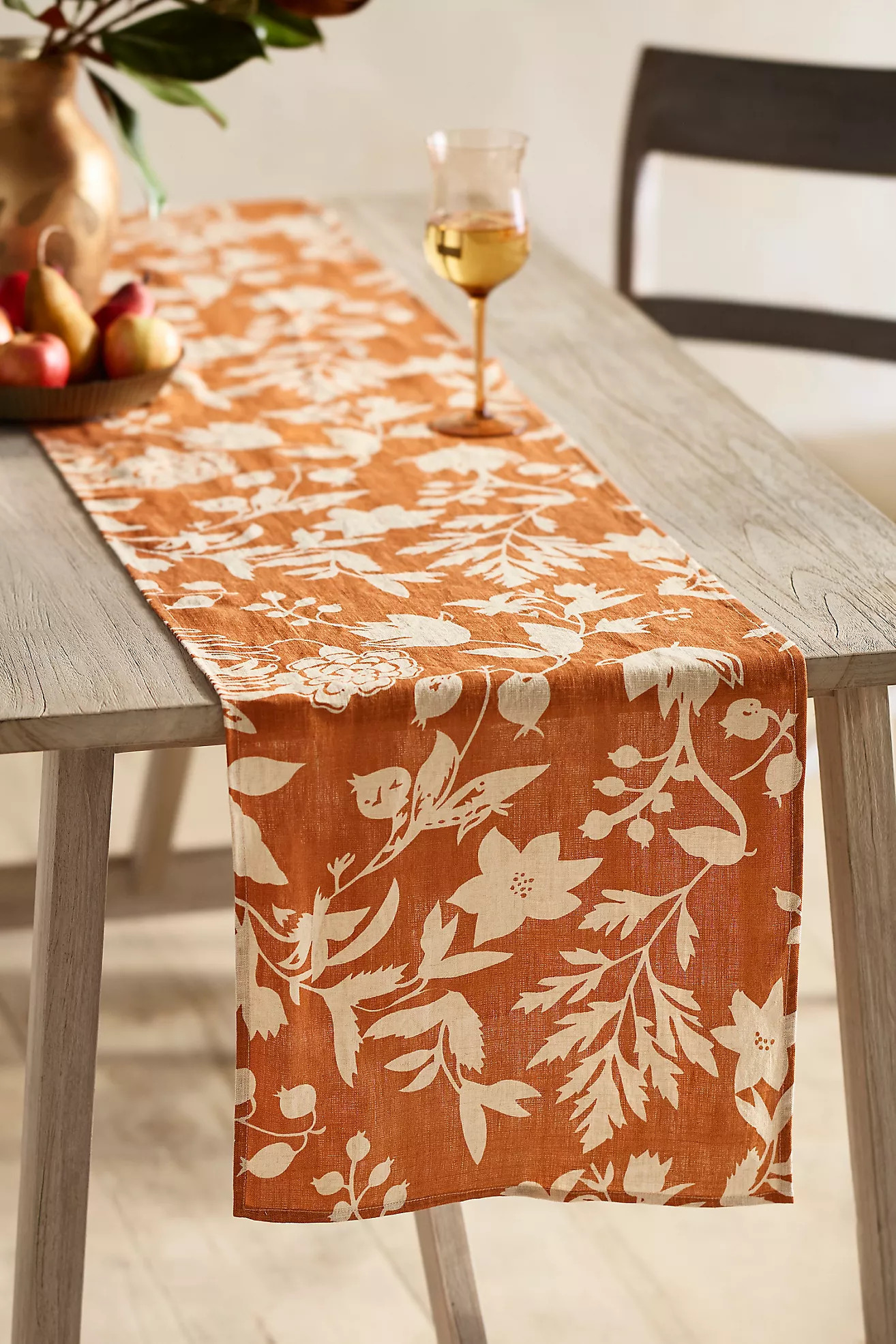 Autumn Botanical Linen Runner | Anthropologie (US)