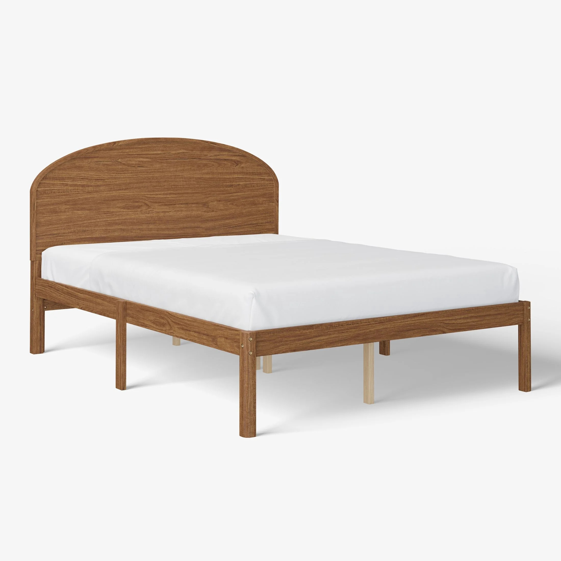 Mainstays Kids Full Size Wood Platform Bed Frame, Walnut | Walmart (US)