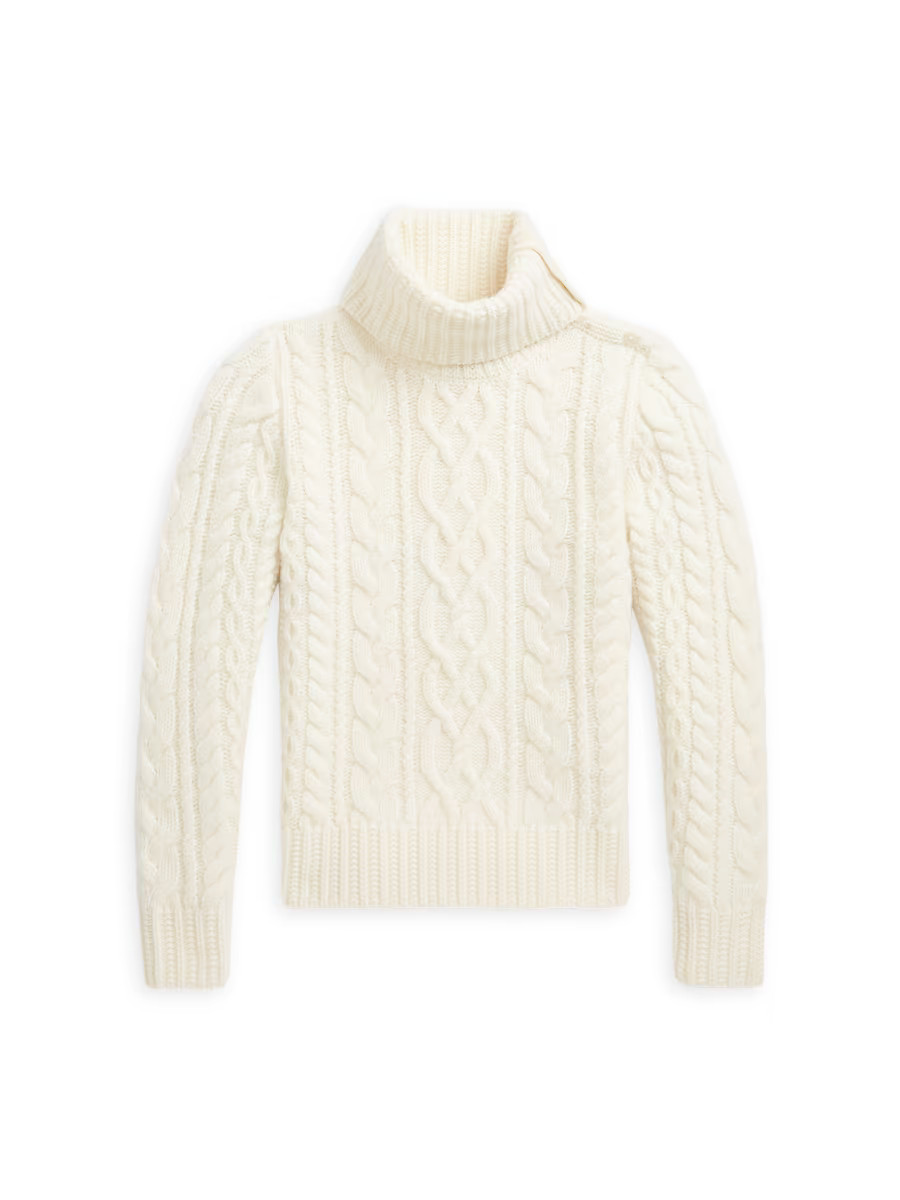 Little Girl's & Girl's Aran Cable Knit Sweater | Saks Fifth Avenue