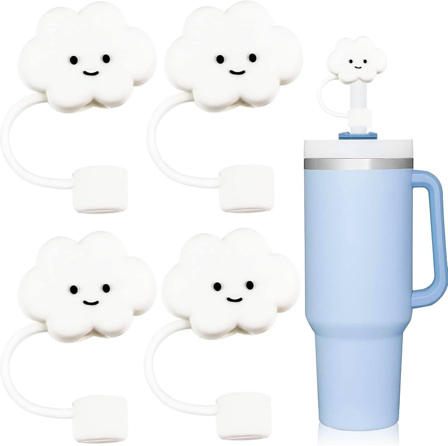 Bubbola 4Pcs Straw Covers Compatible with Stanley 40 OZ Tumbler Cups, Reusable Silicone Straw Tip... | Amazon (US)