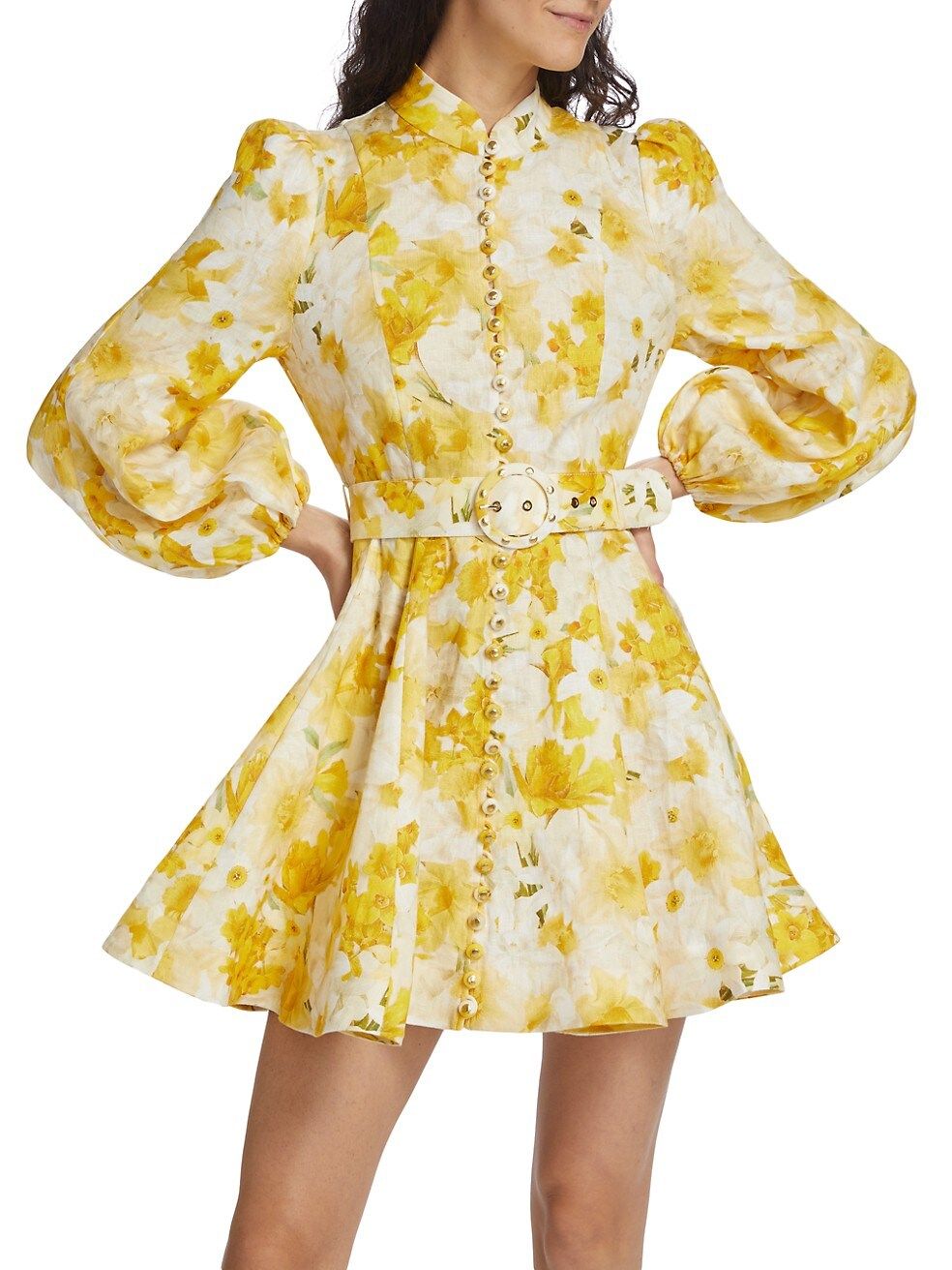 Wonderland Belted Floral Minidress | Saks Fifth Avenue