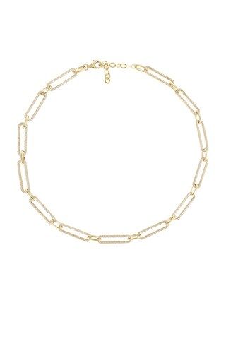 Adina's Jewels Full Pave Paperclip Chain Necklace in Gold from Revolve.com | Revolve Clothing (Global)