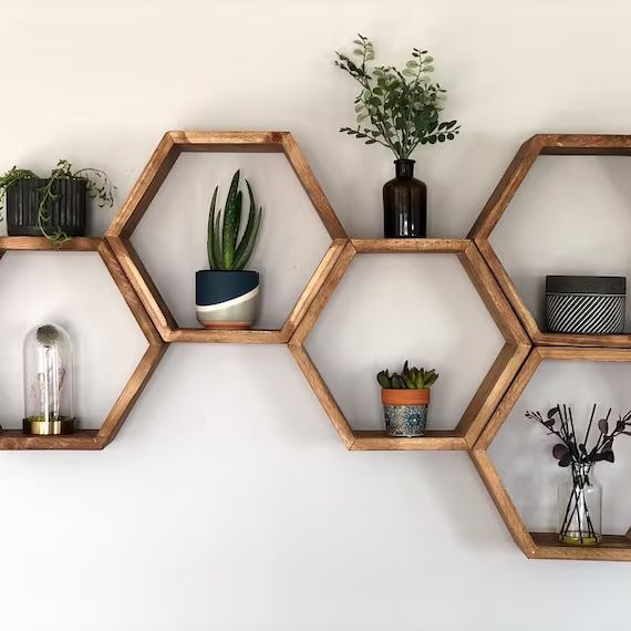 FREE SHIPPING  5 Set Handmade Hexagon Shelves  Floating | Etsy | Etsy (US)