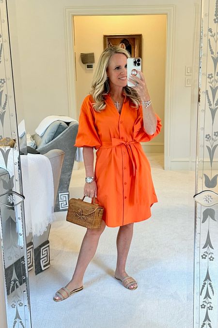 Love, there’s a bright orange shirt dress from Brows she walker! Their new collection for spring has fabulous color! This soft fabric with a bit of stretch is so comfortable and perfect for warm weather, and travel!
Fits TTS 

#LTKSeasonal #LTKstyletip #LTKFind