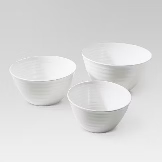3pc Plastic Nesting Serving Bowls White - Threshold™ | Target