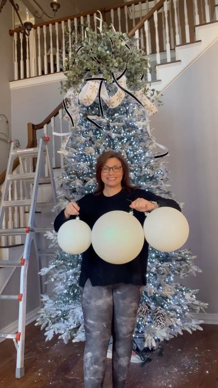 I like big balls and I cannot lie!  I always decorate large trees with large ornaments.  It’s a scale thing.  These are 8, 10, and 12” balls.  Here’s some places to find large oversized ornaments.

#LTKHoliday #LTKhome #LTKSeasonal