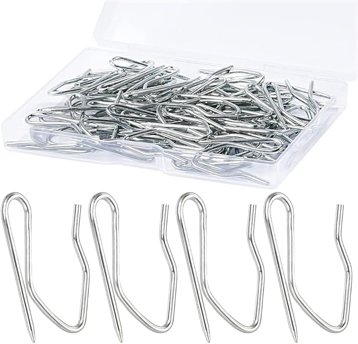 1.2 Inches Curtain Hooks, Sopito 58pcs Metal Drapery Pin and Hook for Door Window Shower Curtain,... | Amazon (US)