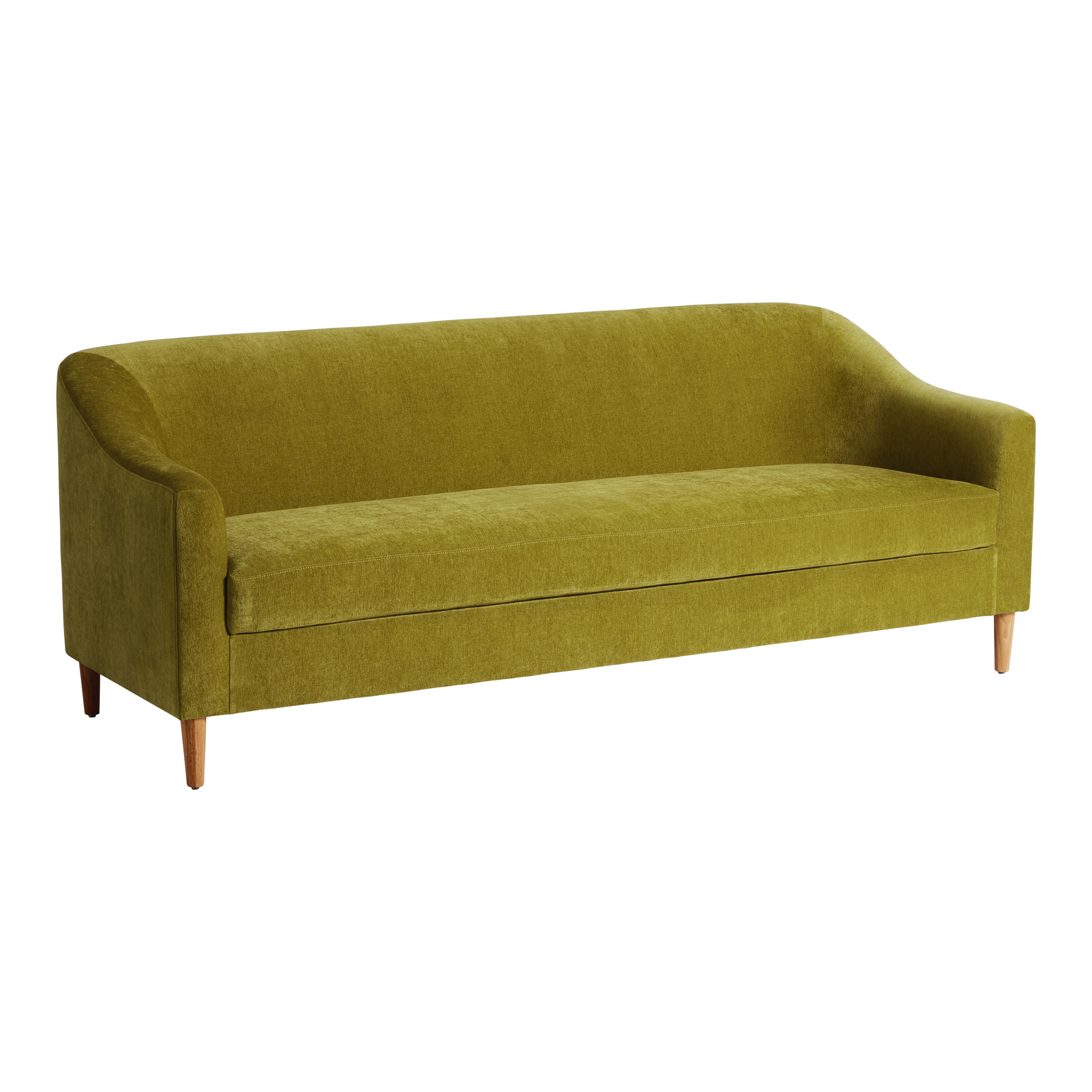 Sacha Chenille Slope Arm Sofa | World Market