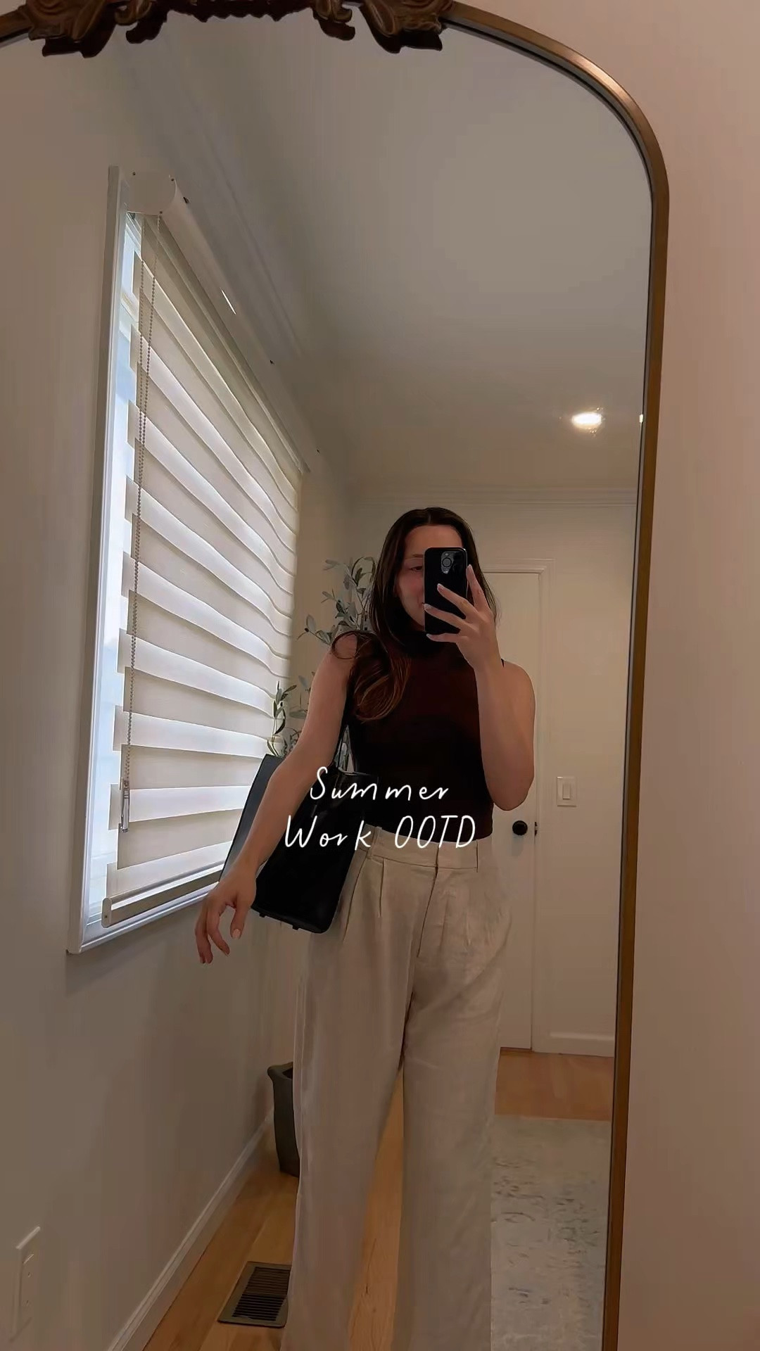 Summer work outfit that actually feels put together without trying too hard. Dark chocolate mock neck sleeveless top paired with wide leg linen trousers from @abercrombie , both pieces doing the heavy lifting for an effortless office look. Carrying the@beistravel  Work Tote in black, which fits everything and still looks sleek. This combo is giving quiet luxury, cool girl office, and summer professional all at once. Linked everything below.

summer work outfit women, Abercrombie linen pants outfit, Abercrombie wide leg trousers, Beis Work Tote black, Beis tote bag review, office outfit summer 2026, sleeveless turtleneck outfit, mock neck tank work outfit, quiet luxury work outfit, linen wide leg pants outfit, professional summer outfit women, workwear capsule wardrobe, cool girl office outfit, business casual summer outfit, Abercrombie workwear outfit, neutral work outfit summer, minimalist office outfit, cream linen trousers outfit, dark brown top cream pants, summer capsule wardrobe work#LTKstyletip #LTKfindsunder100 #summerworkoutfit #officeoutfitideas #abercrombieoutfit #beisworktote #linenpants #quietluxurystyle #workwearinspo #summerofficefit

#LTKootd #LTKWorkwear #LTKxAbercrombie