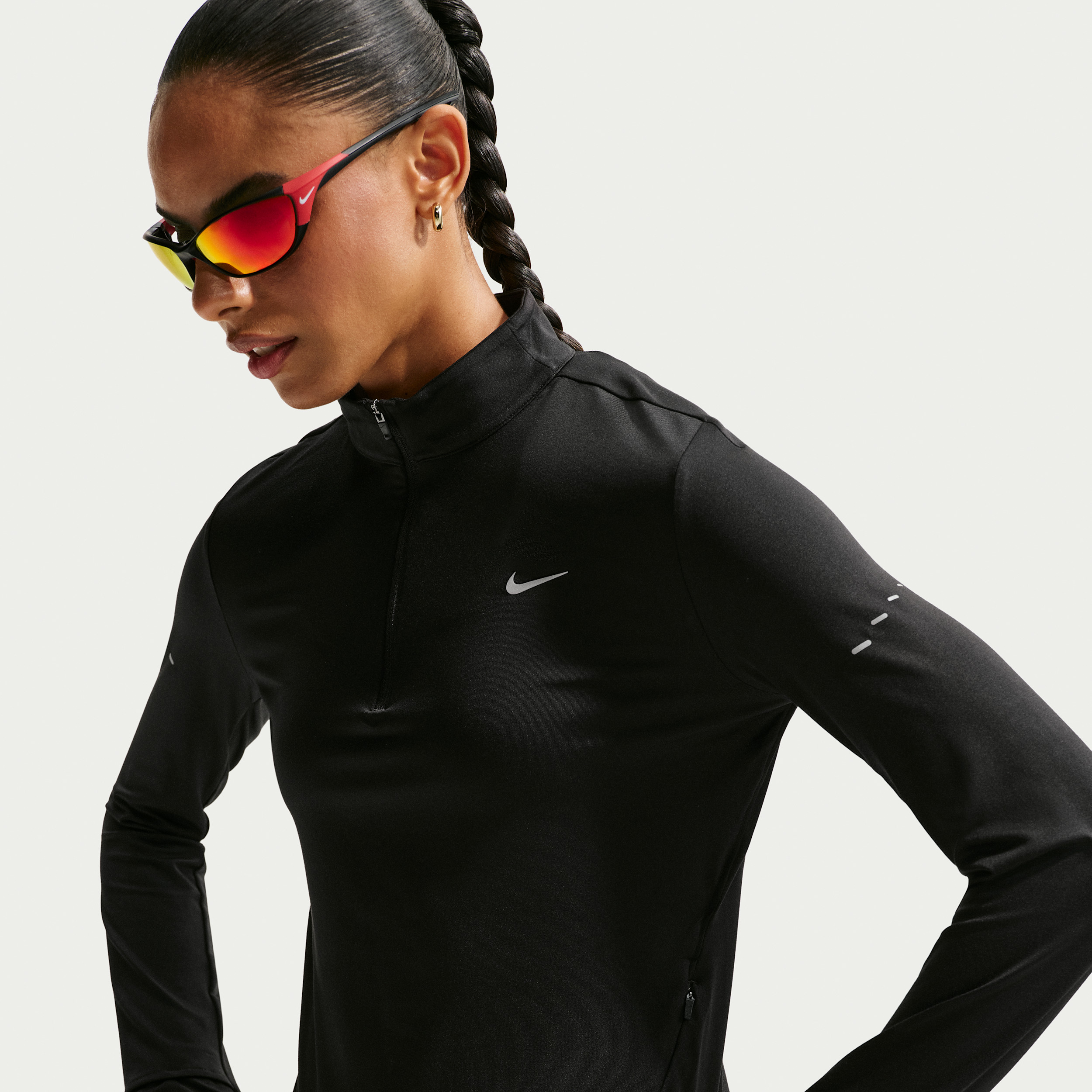 Nike Women's Swift Dri-FIT UV 1/4-Zip Running Top in Black | HQ0499-010 | Nike (US)