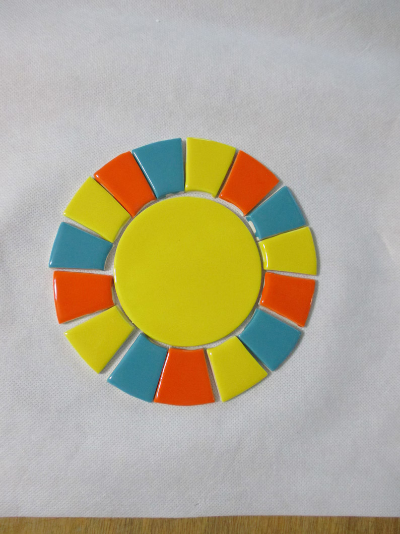 LK RADIAL Yellow SUN Ceramic Mosaic Tile - Etsy | Etsy (US)