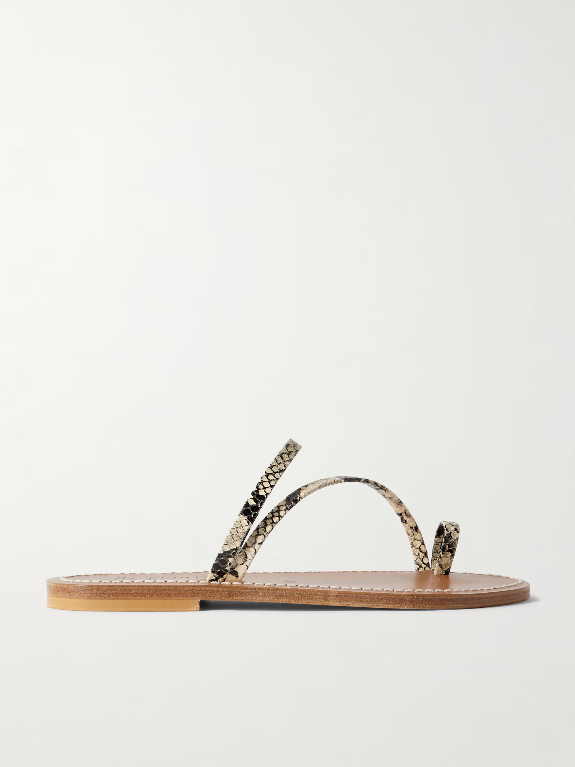 Actium snake-effect leather slides | NET-A-PORTER (US)