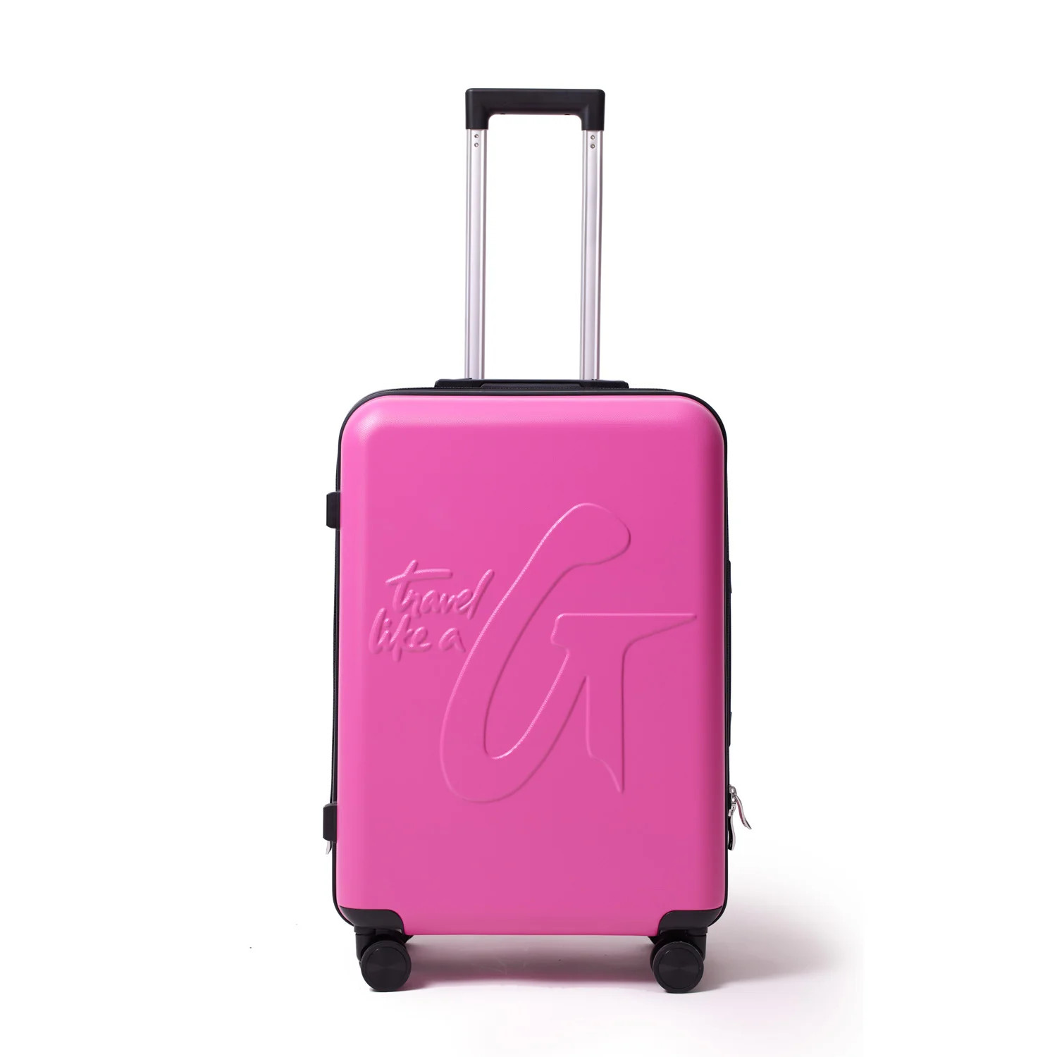 MEDIUM CHECKED LUGGAGE HOT PINK | Glam-Aholic Lifestyle