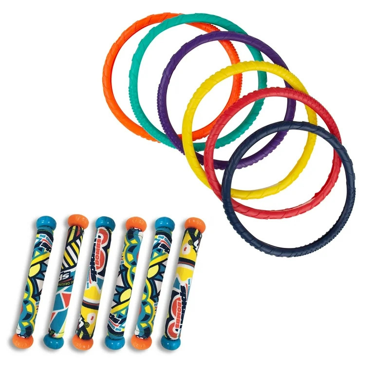 Play Day Dizzy Dive Rings and Dive Sticks, 12-Piece Pool Toy Set | Walmart (US)