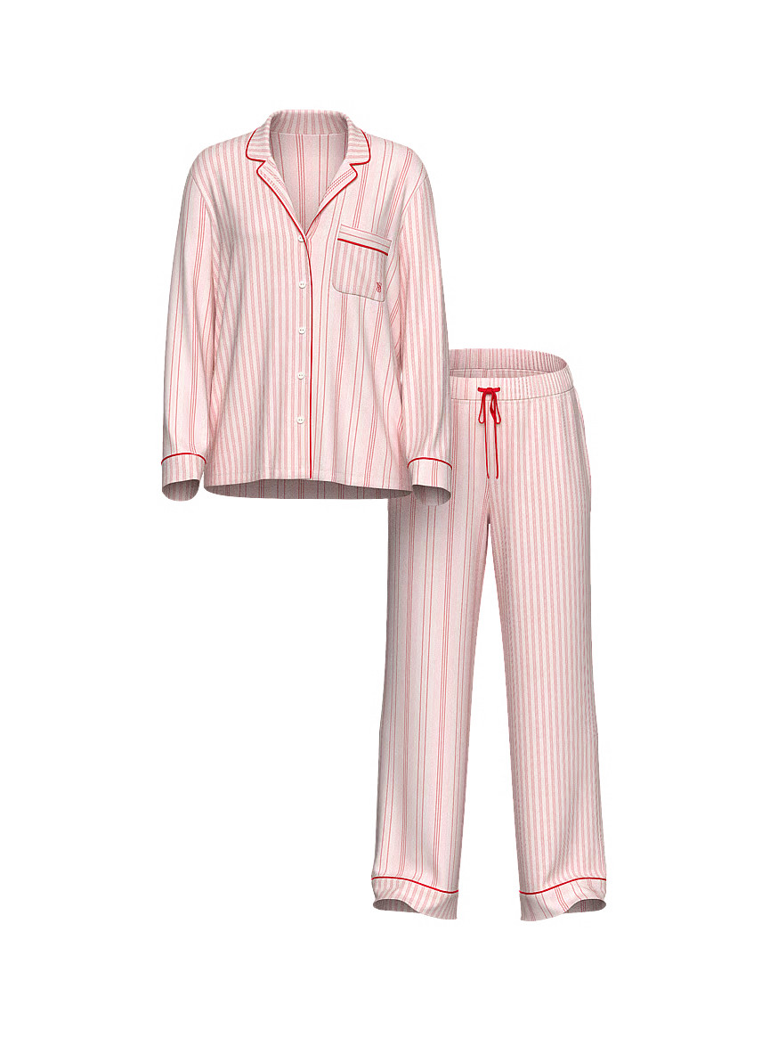 Buy Flannel Long Pajama Set, Pretty Blossom/Coconut White Vs Skiers - Order Pajamas Sets online -... | Victoria's Secret (US / CA )