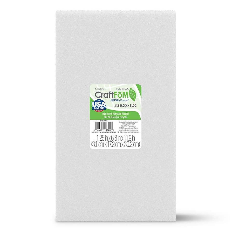 FloraCraft CraftFōM Block 1.25 Inch x 6.8 Inch x 11.9 Inch White | Amazon (US)