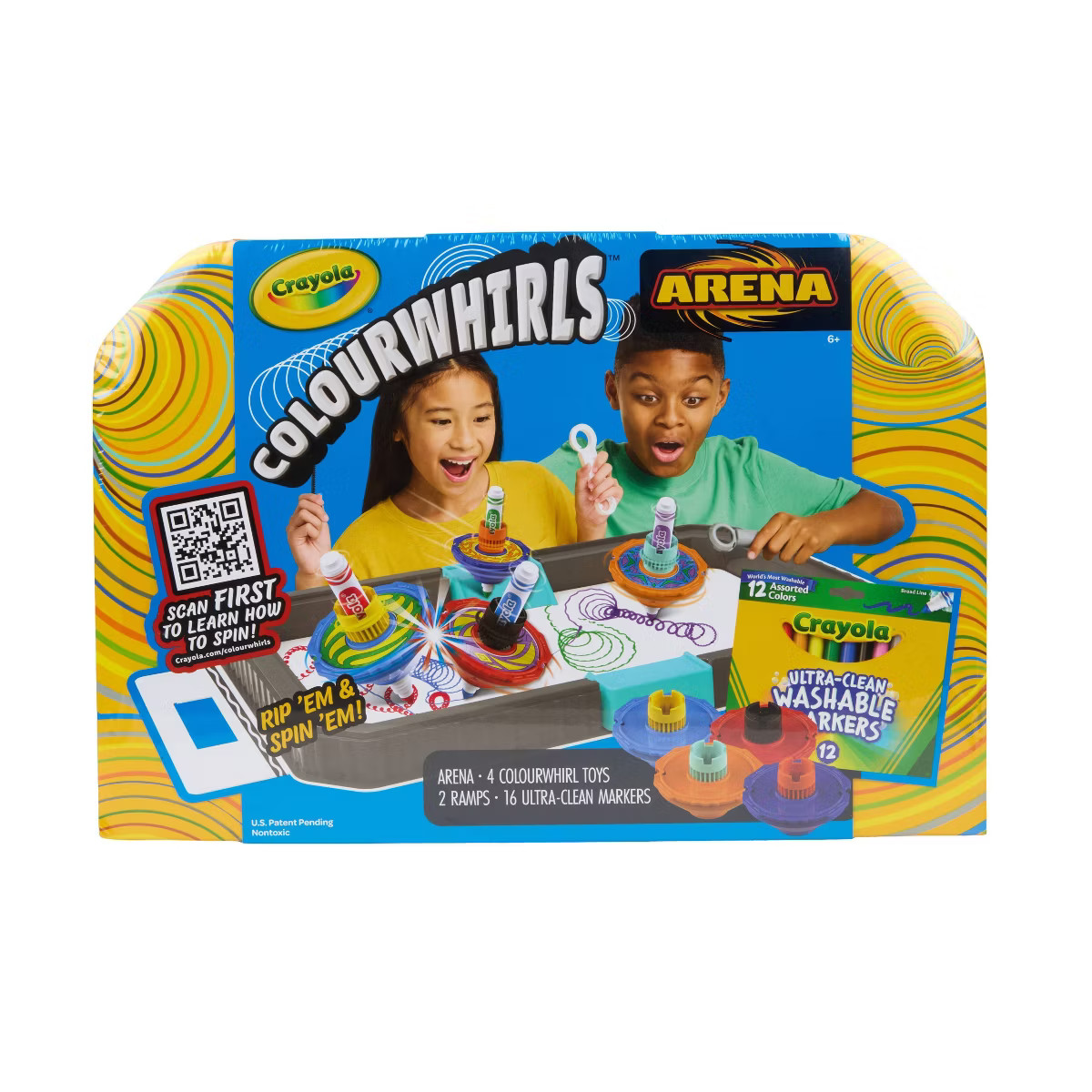 Crayola Colourwhirls Battle Arena Art Game, 4ct, Battling Spinning Top Toys, Spin Art Craft, Birt... | Target