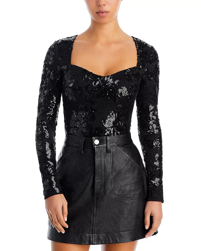Sequin Lace Bodysuit | Bloomingdale's (US)
