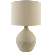 Livabliss Mably MAY-004 Table Lighting, Ceramic; Linen; Polyester in Beige, Size: 22H x 14""W x 14""D by DecoratorsBest | DecoratorsBest