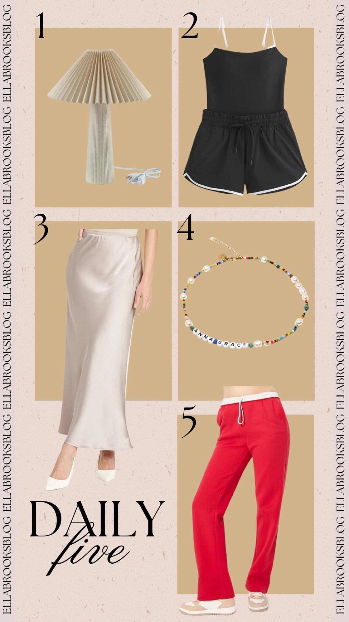 Daily 5🤍
target new arrivals, target fashion finds, satin maxi skirt, lounegwear, abercrombie athleisure, romper, customizable bracelet, walmart home finds 

#LTKHome #LTKStyleTip #LTKFindsUnder50