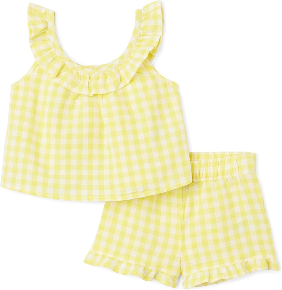 Amazon Essentials x Sofia Grainge Toddlers and Baby Girls' Cotton Linen Sleeveless Top & Shorts S... | Amazon (US)