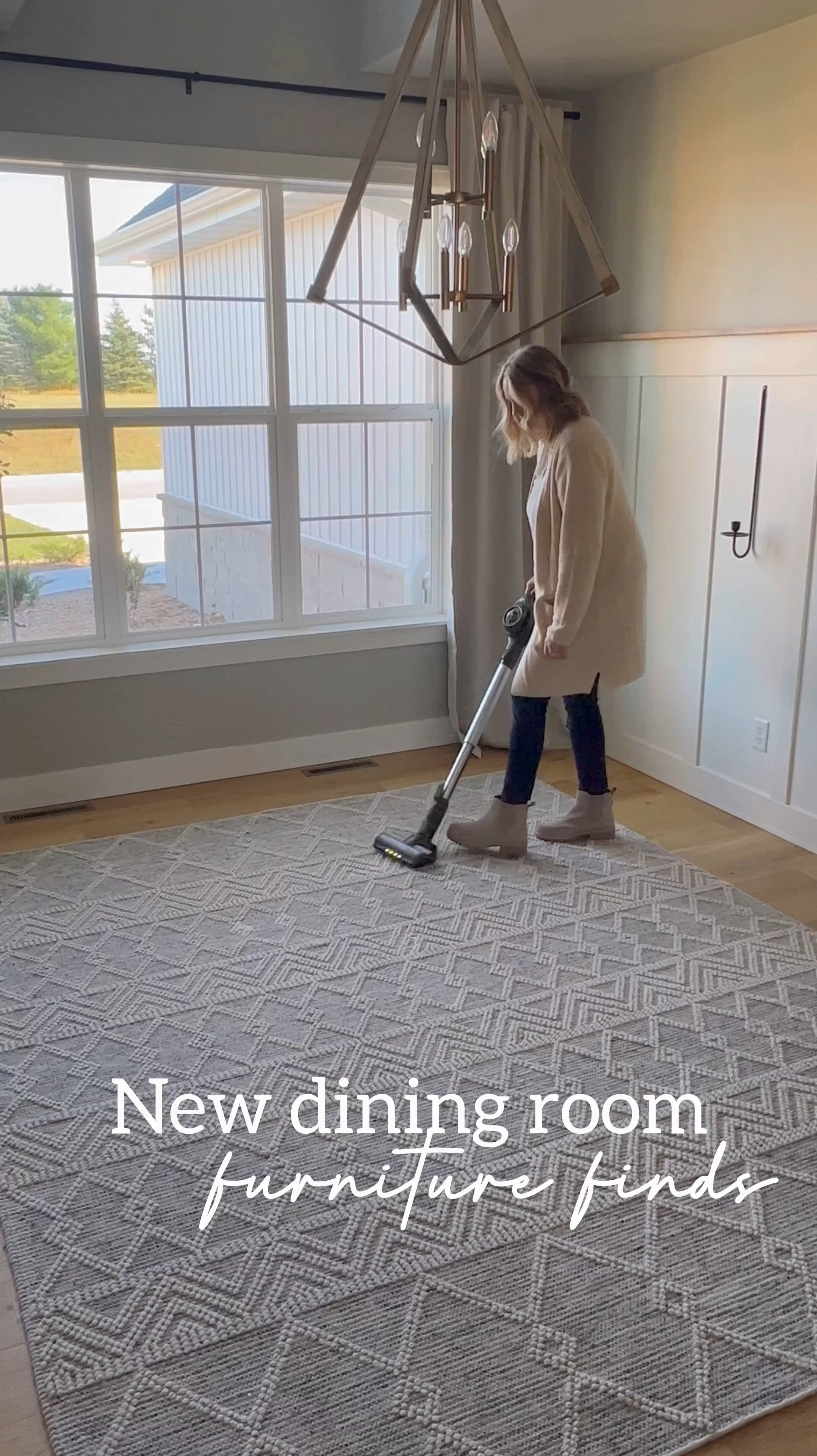 Sometimes it takes you awhile of living in a space before finding furniture that works in a space! I added this new extendable dining table, upholstered chairs and added a console table! Code REMI takes extra off on the rug! 🤎 #diningroom #diningtable #diningroomdecor #falldecor #diningroomdesign #accentwall 


#LTKHome
