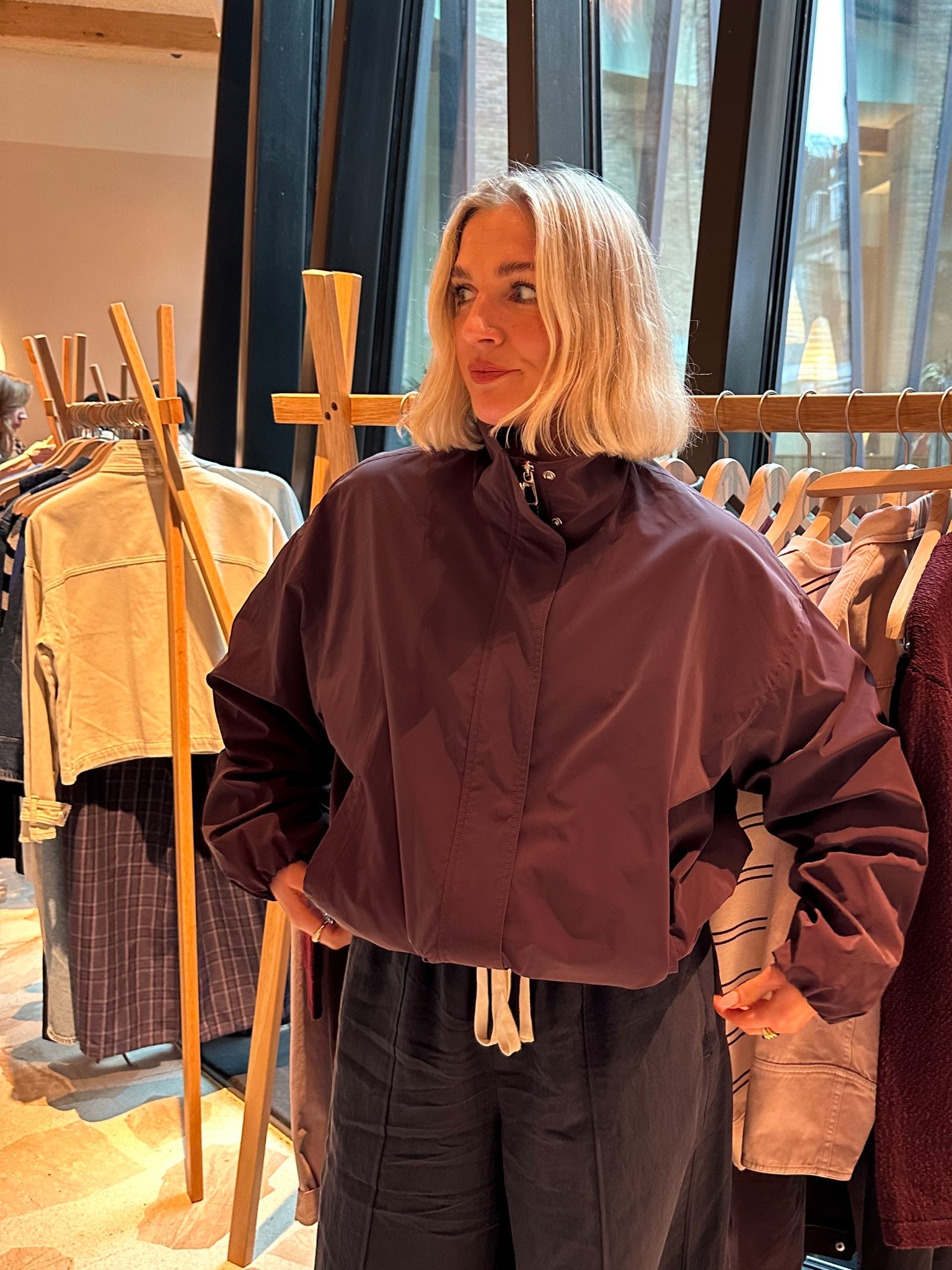 Burgundy tech jacket 
Lightweight jacket
Weekend jacket 


#LTKspring #LTKuk #LTKstyletip