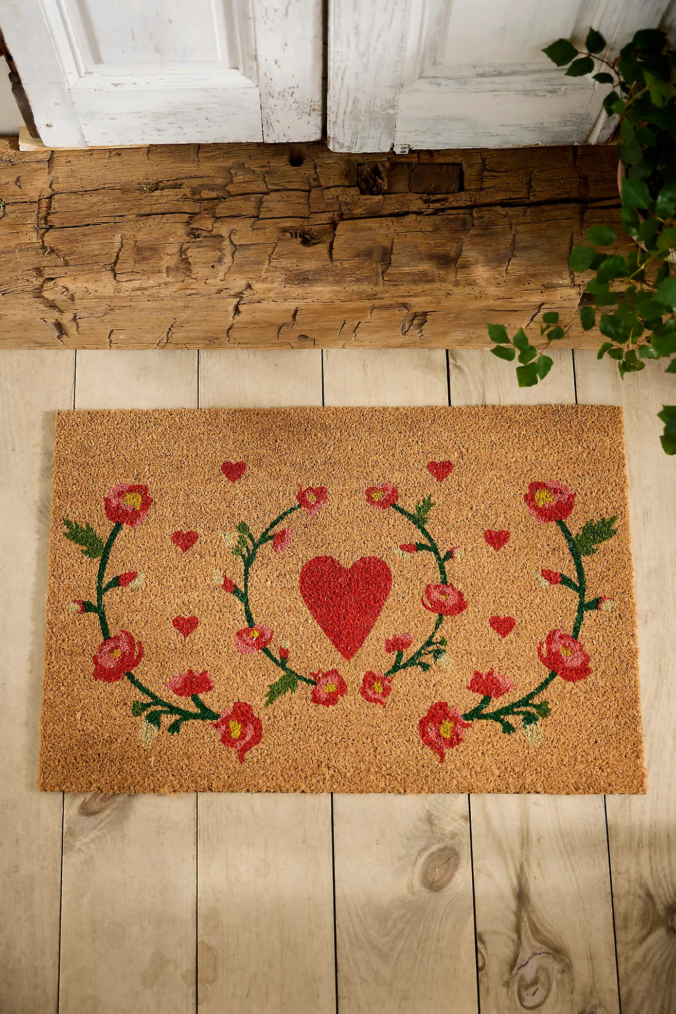 Heart + Vine Coir Doormat | Terrain