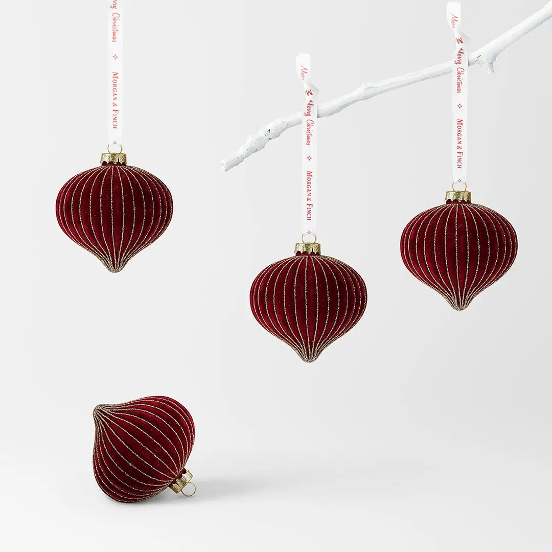 Velvet Ribbed Onion Ball Set Of 4 | Bed Bath N' Table